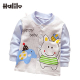 Halilo Baby Girls T Shirts Long Sleeve Spring Autumn Baby Girls Tops Tees Infant T Shirt Newborn 100% Cotton Boy Shirts Clothing