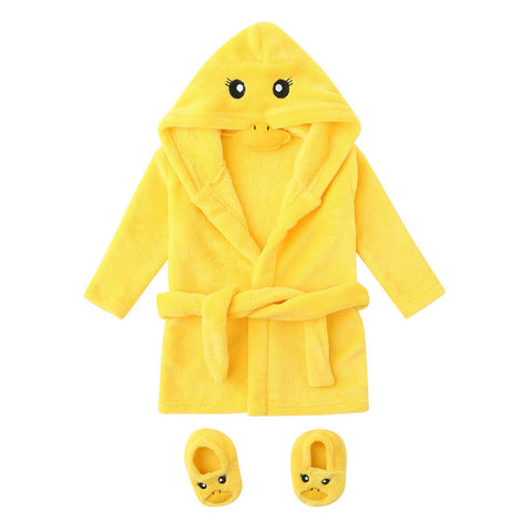 Winter Cute Warm Bathrobes Infant Boys Girls Cartoon Bear Rabbit Knee-Length Bath Robe Hoodie robe Peignoir Albornoz Sleepwear