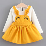 Dot Princess Baby Girl Dress Party Birthday Dress 2019 Spring baby Girls Clothing Suits Knitted Shirts Strap Ruffle Dresses