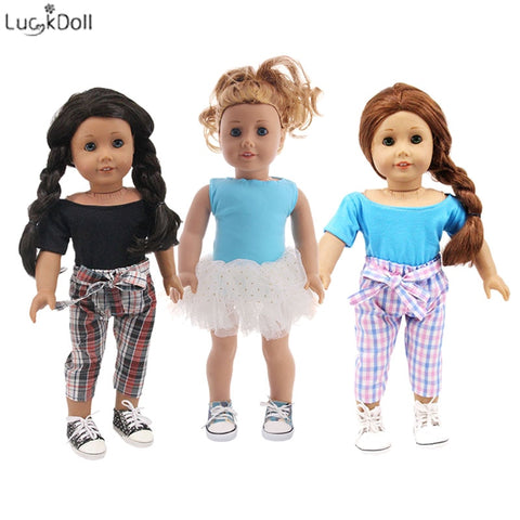 3 Styles Pretty Suit(Dress Or Pants+T-shirt) Fit 18 Inch American&43 CM Baby Doll Clothes Accessories,Girl's Toys,Generation