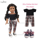 3 Styles Pretty Suit(Dress Or Pants+T-shirt) Fit 18 Inch American&43 CM Baby Doll Clothes Accessories,Girl's Toys,Generation