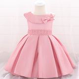 NewBorn Beaded Pleated Tutu Baby Girls Dresses Lovely Party Birthday Princess Dress Girls Baptism Evening Summer Dress L1905XZ